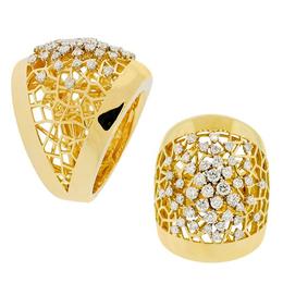 18KT.YELLOW GOLD  DOME LACEWORK RING