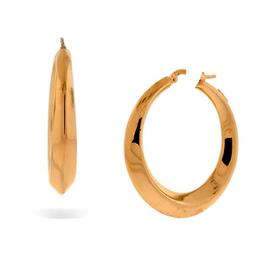 18k Pink Gold  Round Beveled Edge Hoops
(38mm)