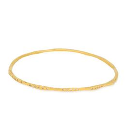 18k Yellow Gold Twisted Bangle w/ Diamonds