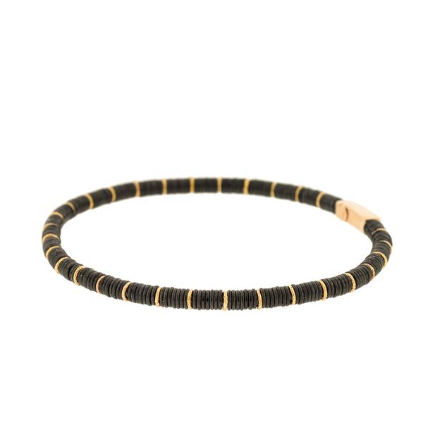 18KT. YELLOW GOLD /BLACK CERAMIC BRACELET
