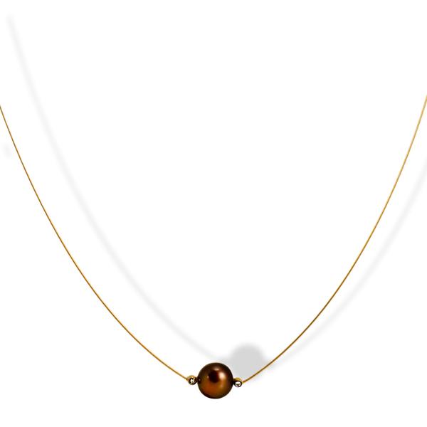 Yvel 18k Chocolate Diamond and South Sea Pearl Necklace