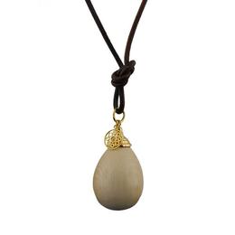 18KT. LARGE FOSSIL DROP PENDANT