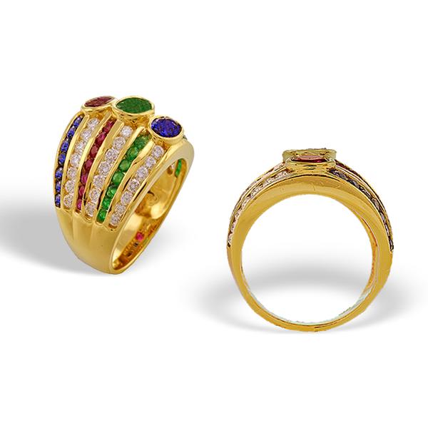 Precious Stone Mix Ring