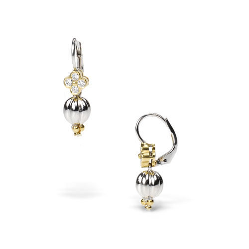 Charles Krypell 18k White and Green Gold Earrings
