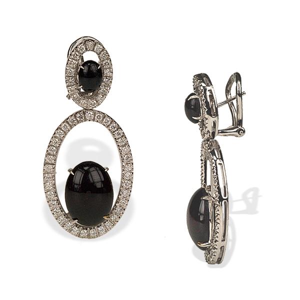Black Onyx and Diamond Earrings