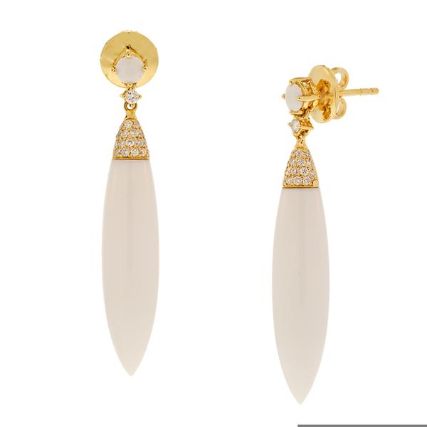 18KT.WHITE AGATE MARQUISE SHAPE