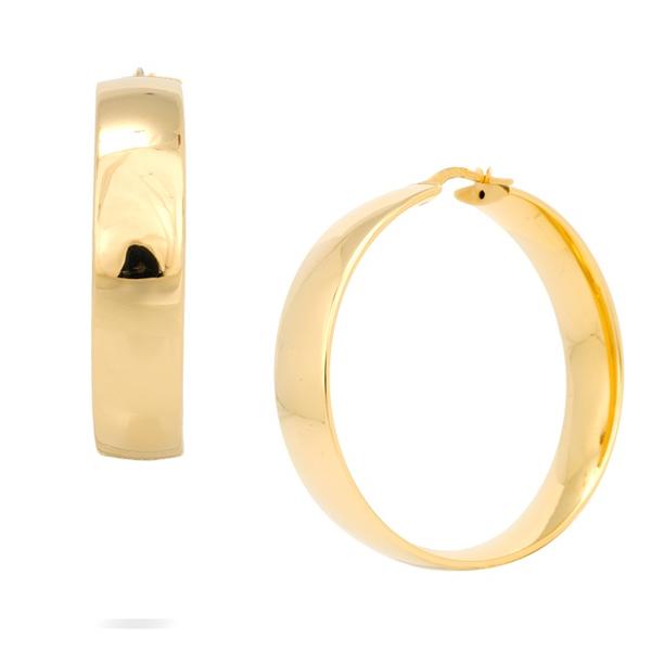 18k Yellow Gold 10mm x 44mm Hoops