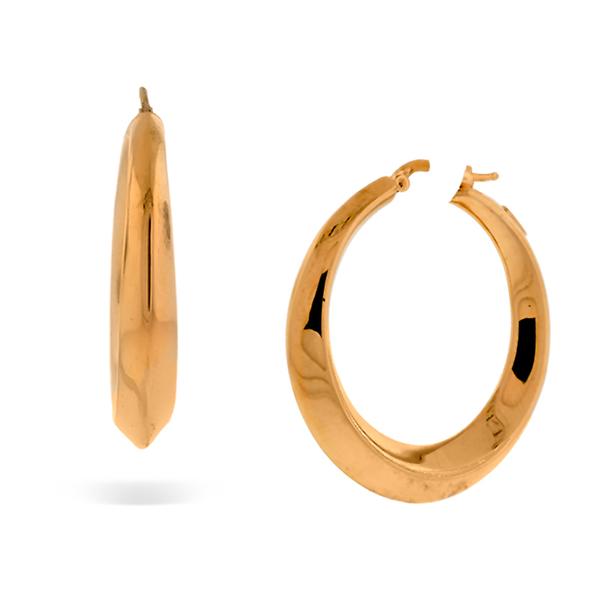 18k Pink Gold Round Beveled Edge Hoops
(38mm)