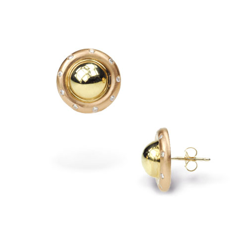 Saturn Ball Two-Toned Earrings