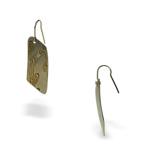 18k Mokume Dangle-Mist Earrings