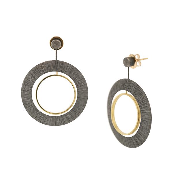 SS TEXTURED BLK OPEN CIRCLE