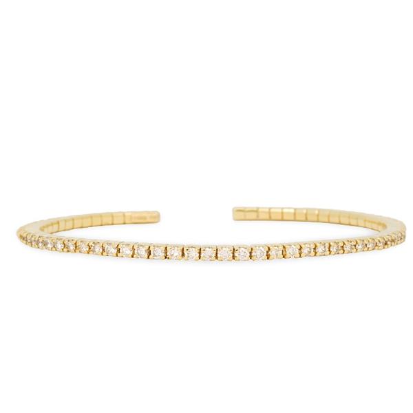 18k Yellow Gold and Diamond Bangle
