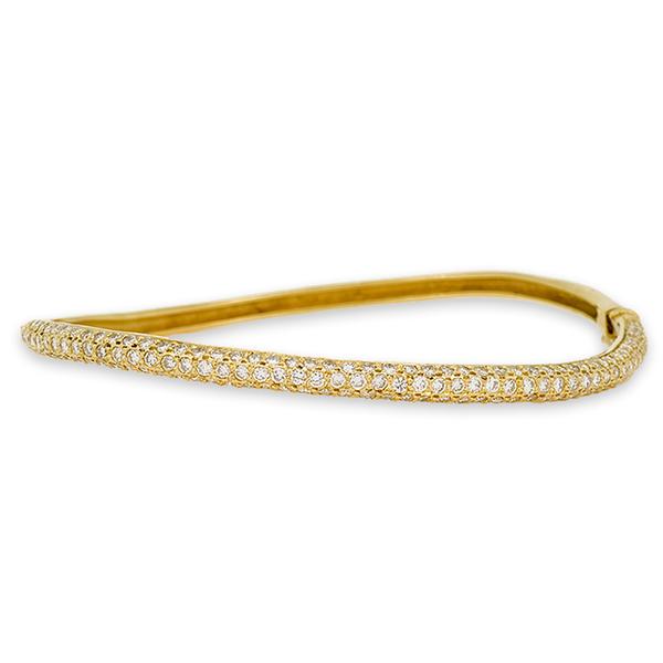 Green Gold and Pave Diamond Bracelet