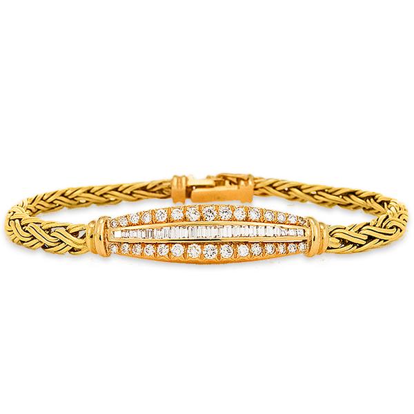Woven Gold and Diamond Bracelet