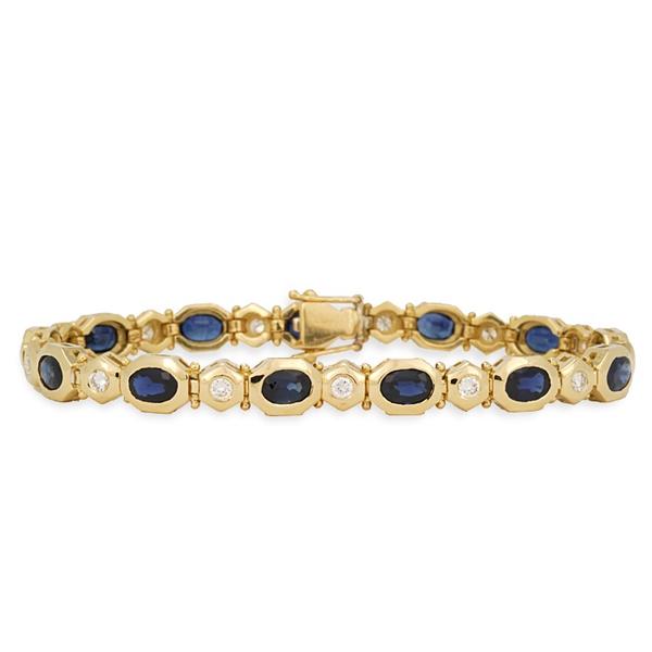 Blue Sapphire and Diamond Bracelet