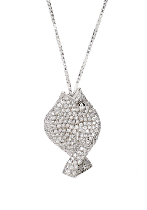 Pave Diamond Fish Pendant