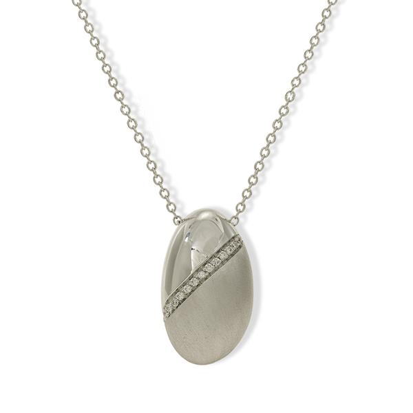18k White Gold and Pave Diamond Pendant