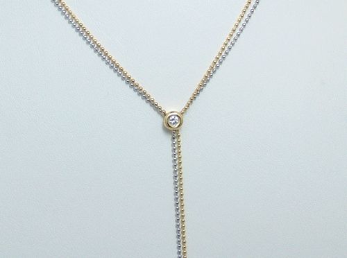18k Bezel Set Diamond on Chain