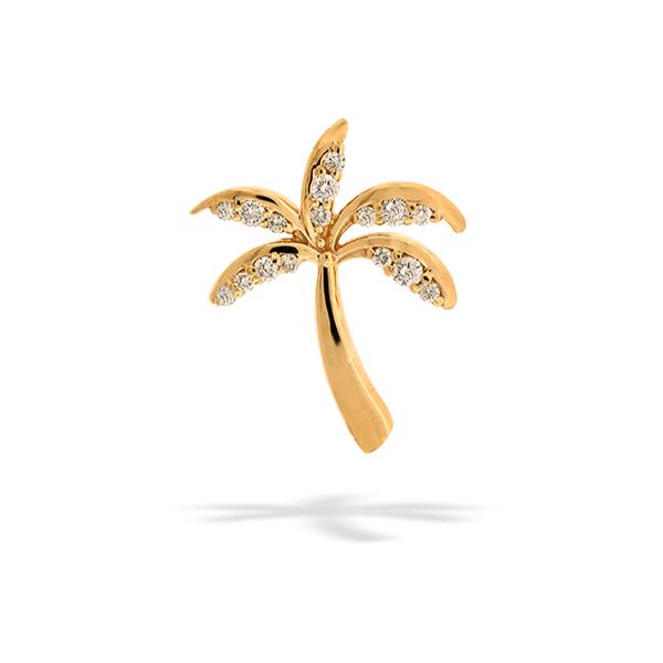 Palmtree Pendant 14k Yellow Gold with Diamonds