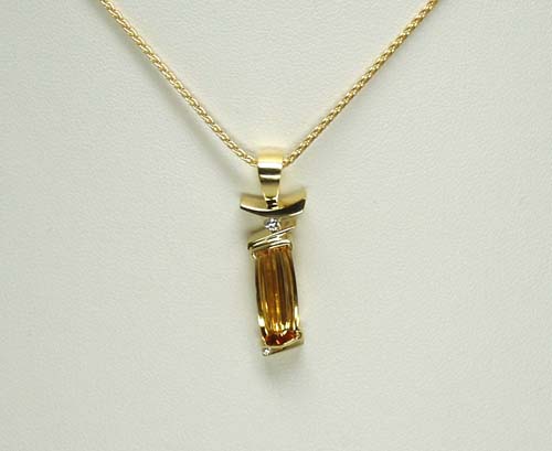 Schneider Design 18k Citrine and Diamond Pendant