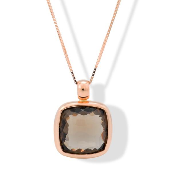 Smokey Topaz and 18k Pink Gold Enhancer