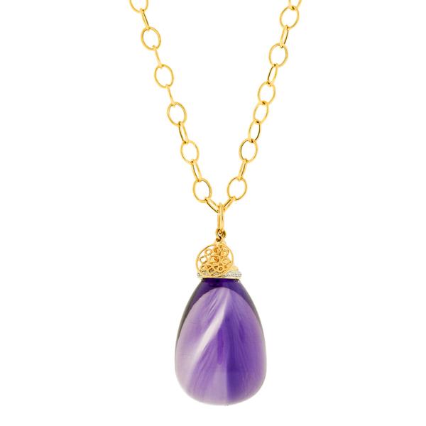 18KT 100 CARAT AMETHYST DROP PENDANT