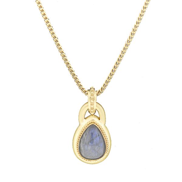 Labradorite Enhancer with 18k Yellow Gold