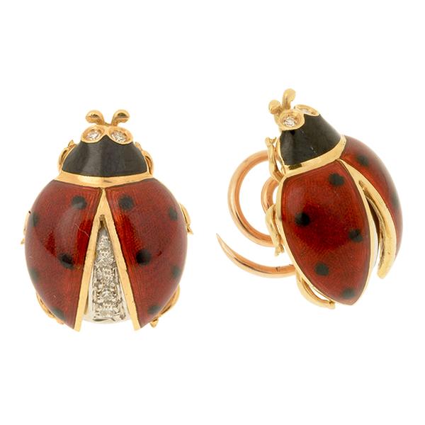 18k Ladybug Broach w/ Diamonds