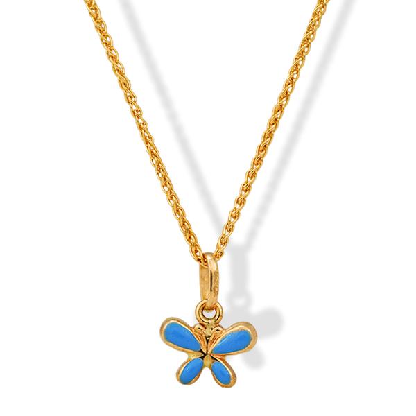 FuFoo 14k and Enamel Butterfly Necklace